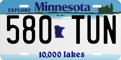 MN license plate 580TUN