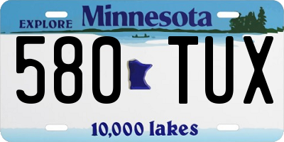 MN license plate 580TUX