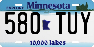 MN license plate 580TUY