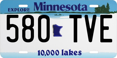 MN license plate 580TVE