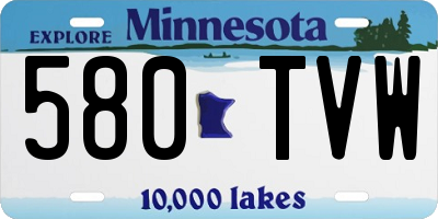 MN license plate 580TVW
