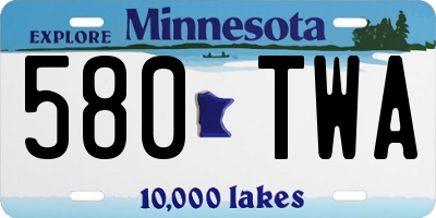 MN license plate 580TWA