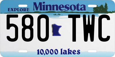 MN license plate 580TWC