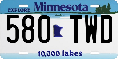 MN license plate 580TWD