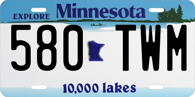MN license plate 580TWM