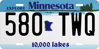 MN license plate 580TWQ