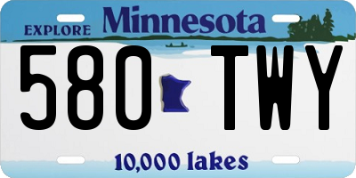 MN license plate 580TWY