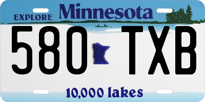 MN license plate 580TXB