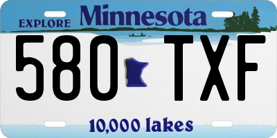 MN license plate 580TXF