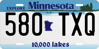 MN license plate 580TXQ