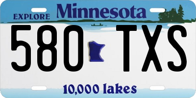 MN license plate 580TXS
