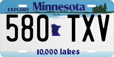 MN license plate 580TXV