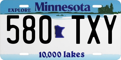 MN license plate 580TXY