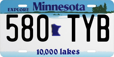 MN license plate 580TYB