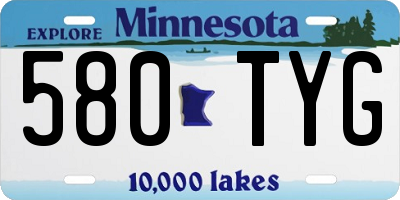MN license plate 580TYG