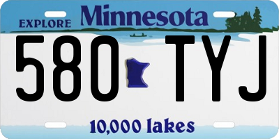 MN license plate 580TYJ