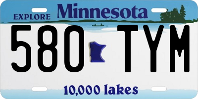 MN license plate 580TYM