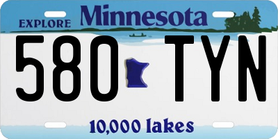 MN license plate 580TYN