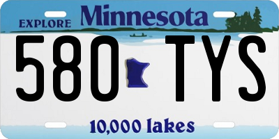 MN license plate 580TYS