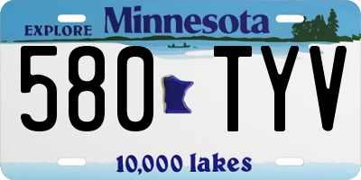 MN license plate 580TYV