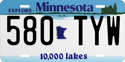 MN license plate 580TYW
