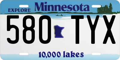 MN license plate 580TYX