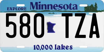 MN license plate 580TZA