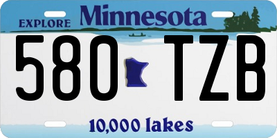 MN license plate 580TZB
