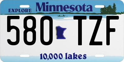 MN license plate 580TZF