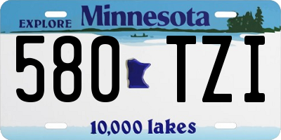 MN license plate 580TZI