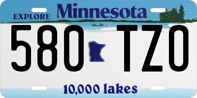 MN license plate 580TZO