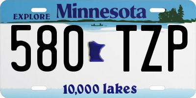 MN license plate 580TZP