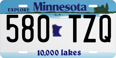MN license plate 580TZQ