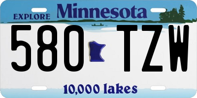MN license plate 580TZW