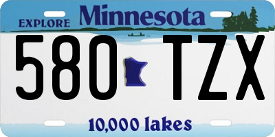 MN license plate 580TZX