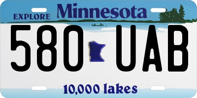 MN license plate 580UAB