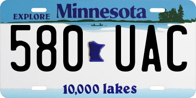 MN license plate 580UAC