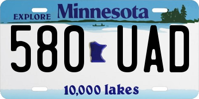 MN license plate 580UAD