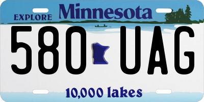 MN license plate 580UAG