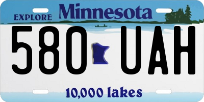 MN license plate 580UAH