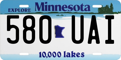 MN license plate 580UAI