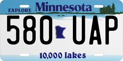MN license plate 580UAP