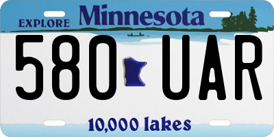 MN license plate 580UAR