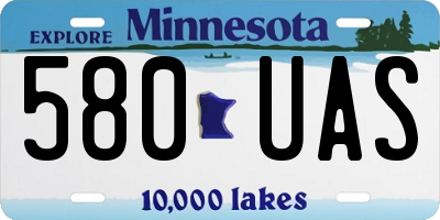 MN license plate 580UAS