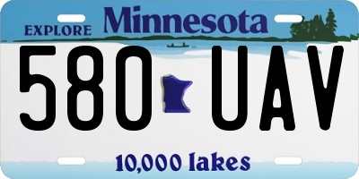 MN license plate 580UAV