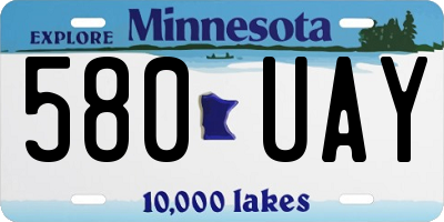 MN license plate 580UAY
