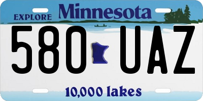 MN license plate 580UAZ