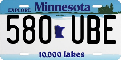 MN license plate 580UBE