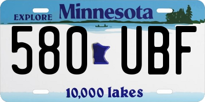 MN license plate 580UBF