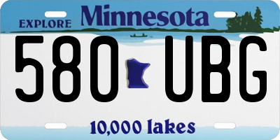 MN license plate 580UBG